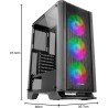 Mars Gaming MC-Titan, Boîtier Gaming RGB XXL ATX, Double Bande LED et Éclairage Frontal ARGB, Hub d'Éclairage + Télécommande, Co