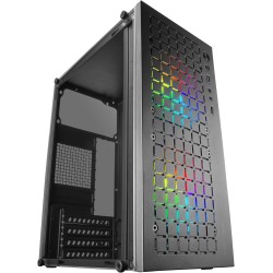 Mars Gaming MC-Core, Boîtier Gaming Ultrapcompact MicroATX, Design Frontal Metal-Mesh, 2X Ventilateurs FRGB 120mm, Fenêtre Latér