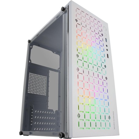 Mars Gaming MC-Core, Boîtier Gaming Ultrapcompact MicroATX, Design Frontal Metal-Mesh, 2X Ventilateurs FRGB 120mm, Fenêtre Latér