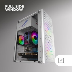 Mars Gaming MC-Core, Boîtier Gaming Ultrapcompact MicroATX, Design Frontal Metal-Mesh, 2X Ventilateurs FRGB 120mm, Fenêtre Latér
