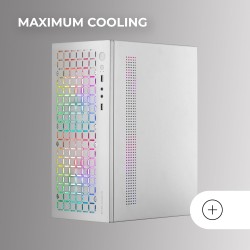 Mars Gaming MC-Core, Boîtier Gaming Ultrapcompact MicroATX, Design Frontal Metal-Mesh, 2X Ventilateurs FRGB 120mm, Fenêtre Latér