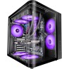 Mars Gaming MC-CURV, Boîtier Gaming ATX, Triple Verre Trempé Courbé Continu l’Avant et sur Le Côté, Structure à Double Chambre, 