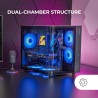 Mars Gaming MC-CURV, Boîtier Gaming ATX, Triple Verre Trempé Courbé Continu l’Avant et sur Le Côté, Structure à Double Chambre, 