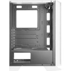 Mars Gaming MCCW, Boîtier PC ATX, Panneau Avant Metal-Mesh, Verre Trempé, 3 Ventilateurs Frontaux FRGB 120mm, Blanc