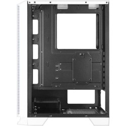 Mars Gaming MCCW, Boîtier PC ATX, Panneau Avant Metal-Mesh, Verre Trempé, 3 Ventilateurs Frontaux FRGB 120mm, Blanc