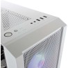 Mars Gaming MCCW, Boîtier PC ATX, Panneau Avant Metal-Mesh, Verre Trempé, 3 Ventilateurs Frontaux FRGB 120mm, Blanc