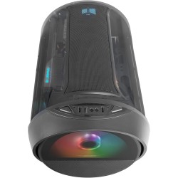 Mars Gaming MC-Cylon, Boîtier Gaming MicroATX, Design Cylindrique de Turbine, Verre Trempé et Fenêtre Supérieure Panoramique Cou