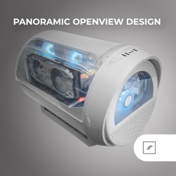 Mars Gaming MC-Cylon, Boîtier Gaming MicroATX, Design Cylindrique de Turbine, Verre Trempé et Fenêtre Supérieure Panoramique Cou