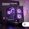 Mars Gaming MC-Edge, Boîtier Gaming ATX, Design Open Air, Triple Panneau Verre Trempé, Boîtier PC Moyen Tour, Support Refroidiss