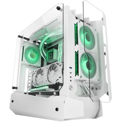 Mars Gaming MC-Edge, Boîtier Gaming ATX, Design Open Air, Triple Panneau Verre Trempé, Boîtier PC Moyen Tour, Support Refroidiss