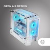 Mars Gaming MC-Edge, Boîtier Gaming ATX, Design Open Air, Triple Panneau Verre Trempé, Boîtier PC Moyen Tour, Support Refroidiss
