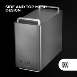 Mars Gaming MC-Elite, Boîtier PC Micro-ATX Métal Haute Performance, Design Mesh Latéral et Supérieur, 3 Ventilateur FDB, Mini To