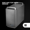 Mars Gaming MC-Elite, Boîtier PC Micro-ATX Métal Haute Performance, Design Mesh Latéral et Supérieur, 3 Ventilateur FDB, Mini To