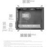 Mars Gaming MC-Elite, Boîtier PC Micro-ATX Métal Haute Performance, Design Mesh Latéral et Supérieur, 3 Ventilateur FDB, Mini To