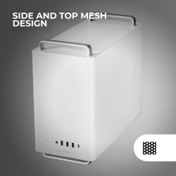 Mars Gaming MC-ELITE, Boîtier PC Micro-ATX Métal Haute Performance, Design Mesh Latéral et Supérieur, 3 Ventilateur FDB, Mini To