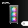 Mars Gaming MC-F, Moyen-Tour Gaming ATX, Fenêtre Verre Trempé, Façade Metal-Mesh, 4 Ventilateurs ARGB 120 mm, Noir