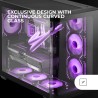 Mars Gaming MC-Fusion, Boîtier Gaming ATX, Fenêtre Latérale Complète et Façade Verre Trempé Courbé Continu, Semi-Tour PC Double 