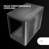 Mars Gaming MC-Fusion, Boîtier Gaming ATX, Fenêtre Latérale Complète et Façade Verre Trempé Courbé Continu, Semi-Tour PC Double 