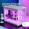 Mars Gaming MC-FUSIONM, Boîtier Gaming Micro-ATX, Fenêtre Latérale et Façade Verre Trempé Courbé Continu, Mini-Tour PC Double Ch