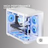 Mars Gaming MC-FUSIONM, Boîtier Gaming Micro-ATX, Fenêtre Latérale et Façade Verre Trempé Courbé Continu, Mini-Tour PC Double Ch
