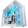 Mars Gaming MC-FUSION, Boîtier Gaming ATX, Fenêtre Latérale Complète et Façade Verre Trempé Courbé Continu, Semi-Tour PC Double 