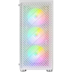 Mars Gaming MC-F, Moyen-Tour Gaming ATX, Fenêtre Verre Trempé, Façade Metal-Mesh, 4 Ventilateurs ARGB 120 mm, Blanc