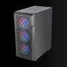 Mars Gaming MC-GEO, Boîtier Gaming ATX, 4X Ventilateurs FRGB Rainbow 12cm, Panneau Avant Mesh Géométrique, Fenêtre Verre Trempé,