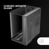 Mars Gaming MC-INFINIO, Boîtier Gaming ATX, Verre Trempé Courbé sans Cadre, 2X Ventilateurs ARGB 120mm, Montage Vertical Cartes 