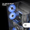 Mars Gaming MC-INFINIO, Boîtier Gaming ATX, Verre Trempé Courbé sans Cadre, 2X Ventilateurs ARGB 120mm, Montage Vertical Cartes 