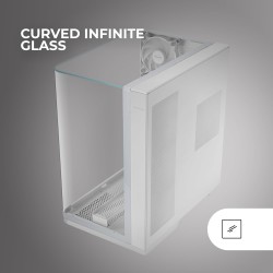 Mars Gaming MC-INFINIO, Boîtier Gaming ATX, Verre Trempé Courbé sans Cadre, 2X Ventilateurs ARGB 120mm, Montage Vertical Cartes 