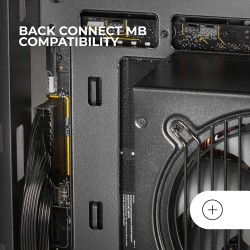 Mars Gaming MC-INFINIO, Boîtier Gaming ATX, Verre Trempé Courbé sans Cadre, 2X Ventilateurs ARGB 120mm, Montage Vertical Cartes 