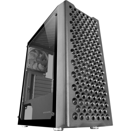 Mars Gaming MC-iPRO, Boîtier Professionnel ATX, Grille Frontale 3D Mesh, Fenêtre Latérale Verre Trempé, Ventilateur FDB Silencie