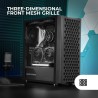 Mars Gaming MC-iPRO, Boîtier Professionnel ATX, Grille Frontale 3D Mesh, Fenêtre Latérale Verre Trempé, Ventilateur FDB Silencie