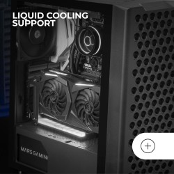 Mars Gaming MC-iPRO, Boîtier Professionnel ATX, Grille Frontale 3D Mesh, Fenêtre Latérale Verre Trempé, Ventilateur FDB Silencie