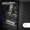 Mars Gaming MC-iPRO, Boîtier Professionnel ATX, Grille Frontale 3D Mesh, Fenêtre Latérale Verre Trempé, Ventilateur FDB Silencie