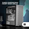 Mars Gaming MC-iPRO, Boîtier Professionnel ATX, Grille Frontale 3D Mesh, Fenêtre Latérale Verre Trempé, Ventilateur FDB Silencie