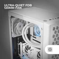 Mars Gaming MC-iPRO, Boîtier Professionnel ATX, Grille Frontale 3D Mesh, Fenêtre Latérale Verre Trempé, Ventilateur FDB Silencie