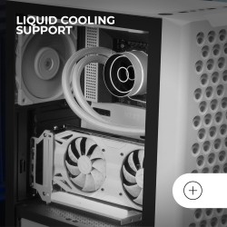 Mars Gaming MC-iPRO, Boîtier Professionnel ATX, Grille Frontale 3D Mesh, Fenêtre Latérale Verre Trempé, Ventilateur FDB Silencie