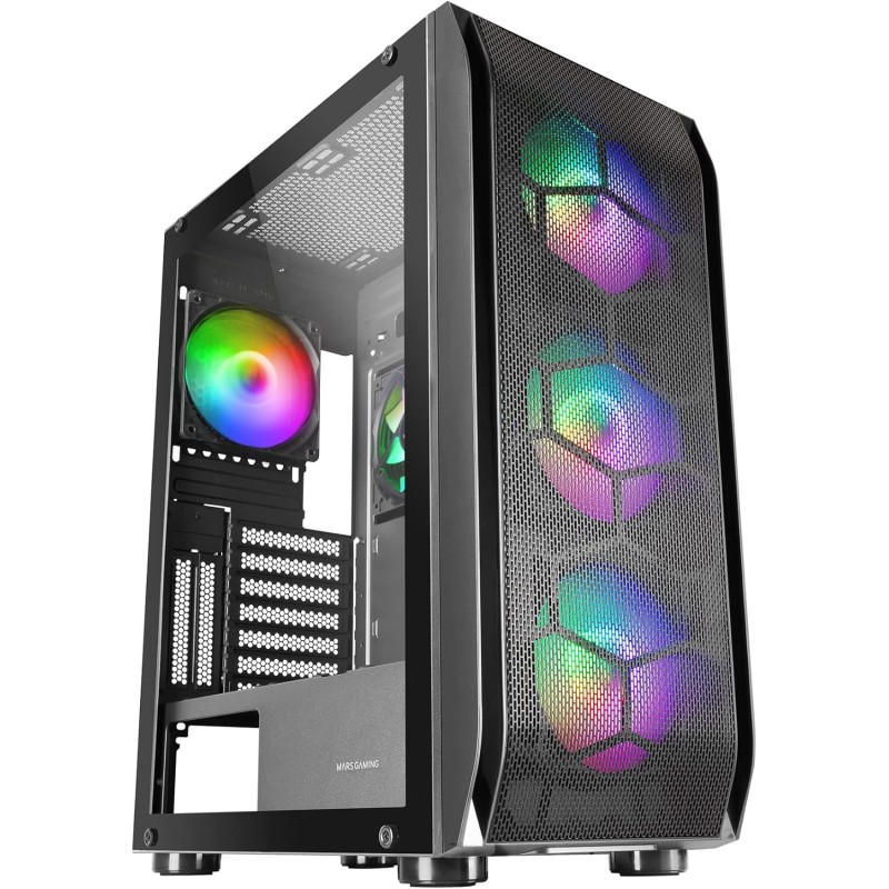 Mars Gaming MC-KX Noir, Premium E-ATX Gaming Tour, Freezer CPU System, 5 Ventilateurs ARGB Ultra-Silencieux, Contrôleur ARGB et 