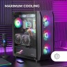 Mars Gaming MC-KX Noir, Premium E-ATX Gaming Tour, Freezer CPU System, 5 Ventilateurs ARGB Ultra-Silencieux, Contrôleur ARGB et 