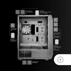 Mars Gaming MC-KX Noir, Premium E-ATX Gaming Tour, Freezer CPU System, 5 Ventilateurs ARGB Ultra-Silencieux, Contrôleur ARGB et 