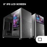 Mars Gaming MC-LCD, Boîtier PC Compact Micro-ATX, Ecran LCD IPS 8", Grille Latérale, Supérieure et Frontale Mesh, Fenêtre Latéra
