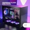 Mars Gaming MC-LCD, Boîtier PC Compact Micro-ATX, Ecran LCD IPS 8", Grille Latérale, Supérieure et Frontale Mesh, Fenêtre Latéra
