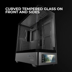 Mars Gaming MC-LCDPRO Boîtier Gaming ATX Écran LCD IPS 7.2" Personnalisable Verre Trempé Courbé Avant et Latéral Structure à Dou
