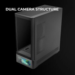 Mars Gaming MC-LCDPRO Boîtier Gaming ATX Écran LCD IPS 7.2" Personnalisable Verre Trempé Courbé Avant et Latéral Structure à Dou
