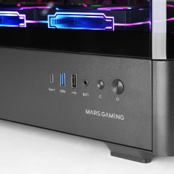 Mars Gaming MC-LCDPRO Boîtier Gaming ATX Écran LCD IPS 7.2" Personnalisable Verre Trempé Courbé Avant et Latéral Structure à Dou