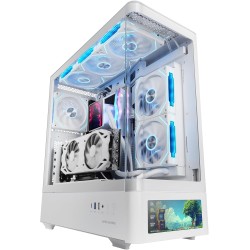 Mars Gaming MC-LCDPRO Boîtier Gaming ATX Écran LCD IPS 7.2" Personnalisable Verre Trempé Courbé Avant et Latéral Structure à Dou