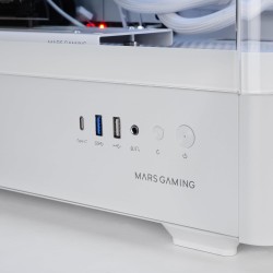 Mars Gaming MC-LCDPRO Boîtier Gaming ATX Écran LCD IPS 7.2" Personnalisable Verre Trempé Courbé Avant et Latéral Structure à Dou