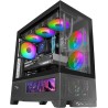 Mars Gaming MC-LCDX, Boîtier Gaming ATX, Écran IPS 9.16" et Connexion HDMI, Verre Trempé Continu, Panneau Inférieur Full Mesh, D
