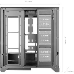 Mars Gaming MC-LCDX, Boîtier Gaming ATX, Écran IPS 9.16" et Connexion HDMI, Verre Trempé Continu, Panneau Inférieur Full Mesh, D